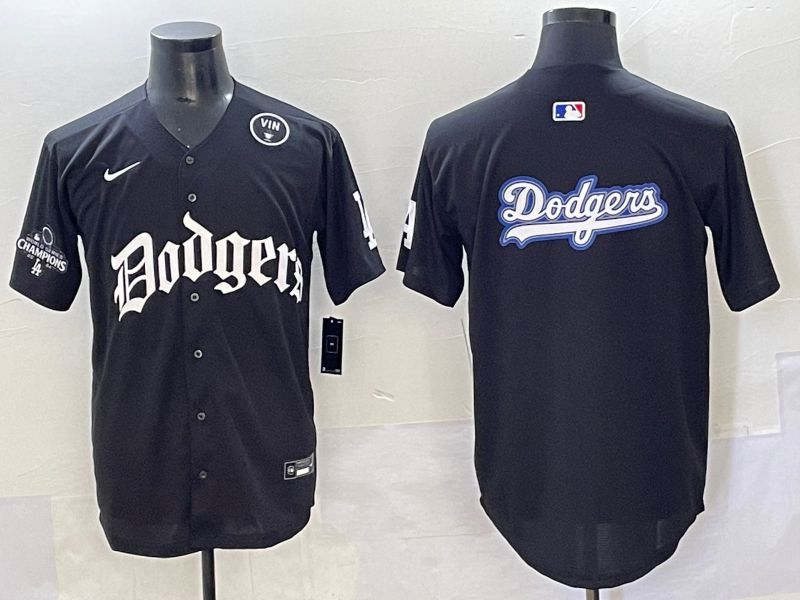 Men 2025 Los Angeles Dodgers Blank Black Seventh generation Joint Name Nike MLB Jersey style 29
